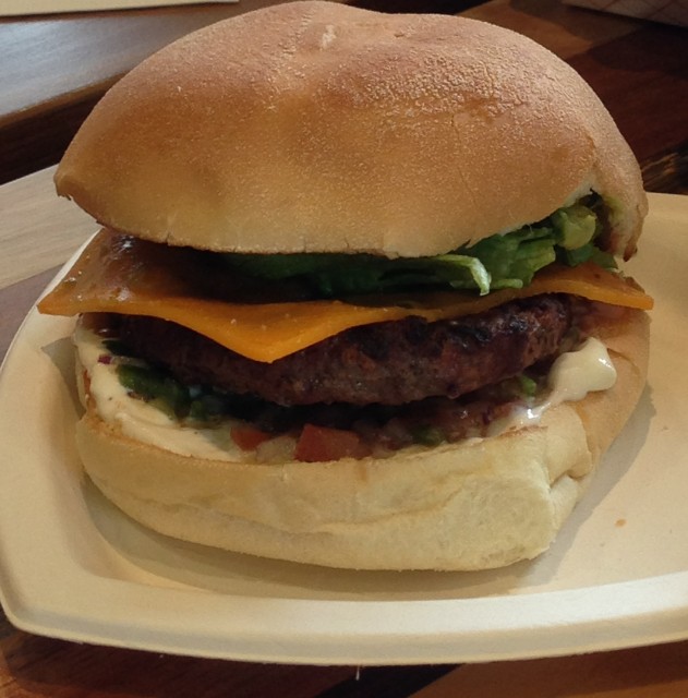 The Nacho Burger: My son's favorite. He said he usually likes ketchup and bbq sauce on his burger so he was surprised at how much he liked the guac and salsa on this one. And it had just the right amount of spice. 