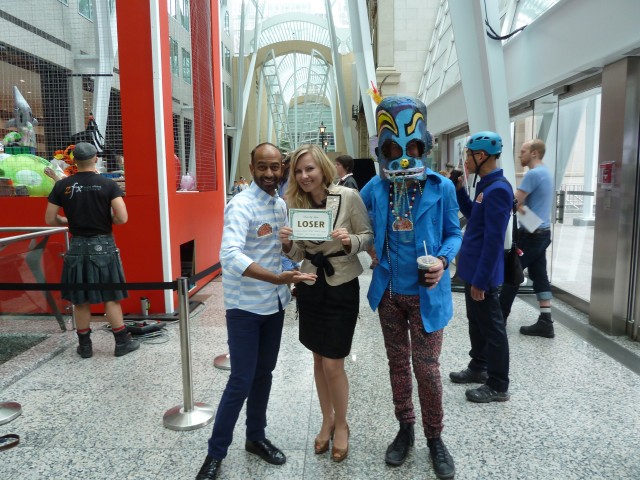 Getting my "Loser" card from the artists