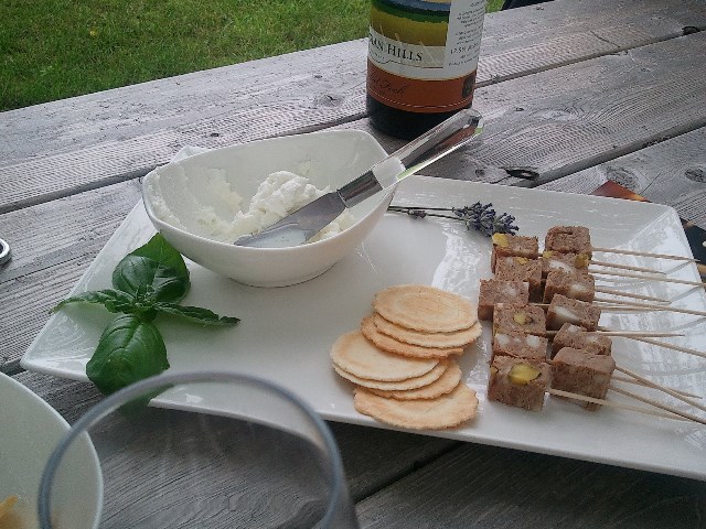 Goat cheese and pate.