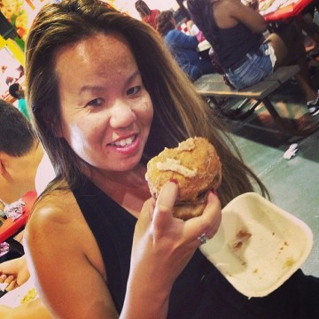 The Cronut Burger from Epic Burgers & Waflles, CNE 2013. 