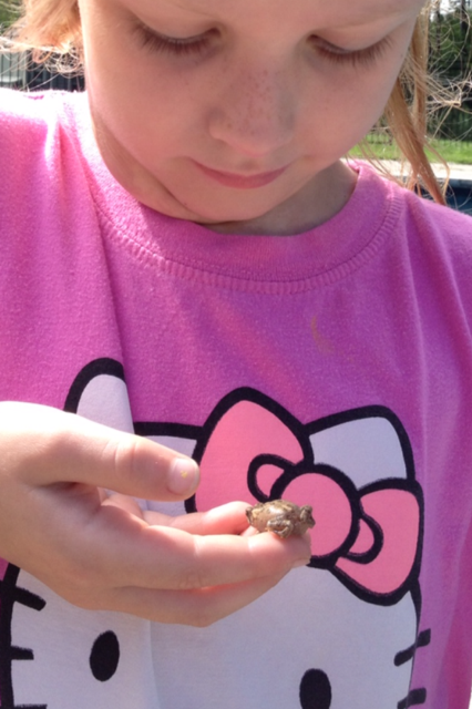 Eva and her baby toad