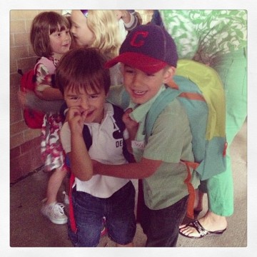 Back to school with his BFF!