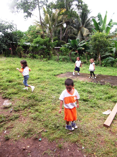 Little kids playing outside