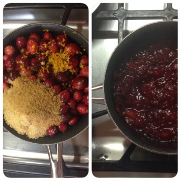 cranberry sauce: before and after