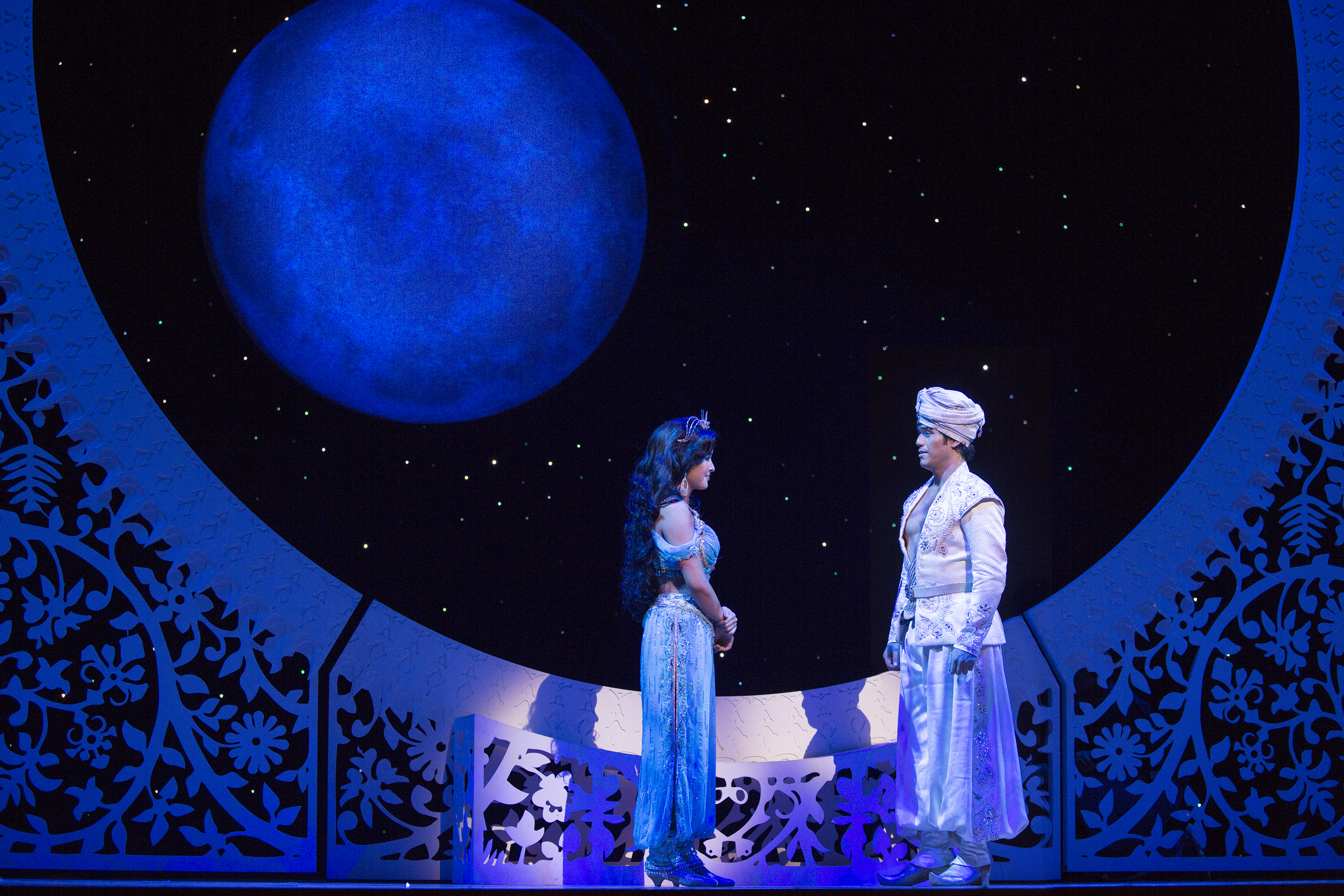 Courtney Reed and Adam Jacobs in Aladdin (Photo by Cylla von Tiedemann)