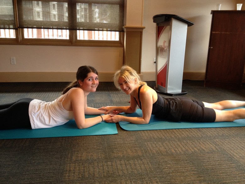 Sammy and me on the mat  at Fitchicks