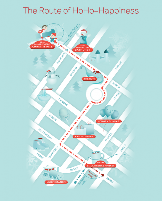 Parade Route for the Toronto Santa Claus Parade