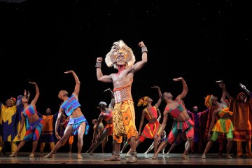 Jelani Remy as “Simba” and the ensemble in “He Lives in You” from THE LION KING National Tour. ©Disney. Photo Credit: Joan Marcus.