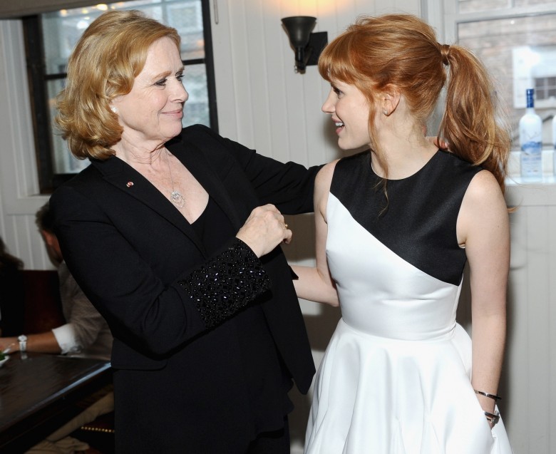 Director Liv Ullmann (L) and actress Jessica Chastain at the 'Miss