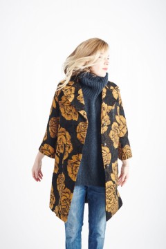 Smythe Opera Coat in Mustard Flora