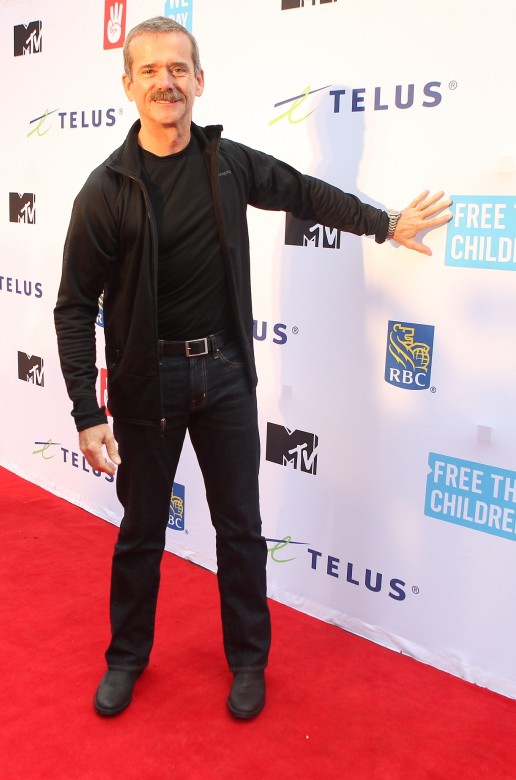 Astronaut, author, professor, musician, first Canadian to walk in space/command a spaceship, Col. Chris Hadfield, walks the We Day Red Carpet for a Cause in Toronto on October 2, 2014, raising awareness for local hunger. Photo Credit: Chris Young/Canadian Press