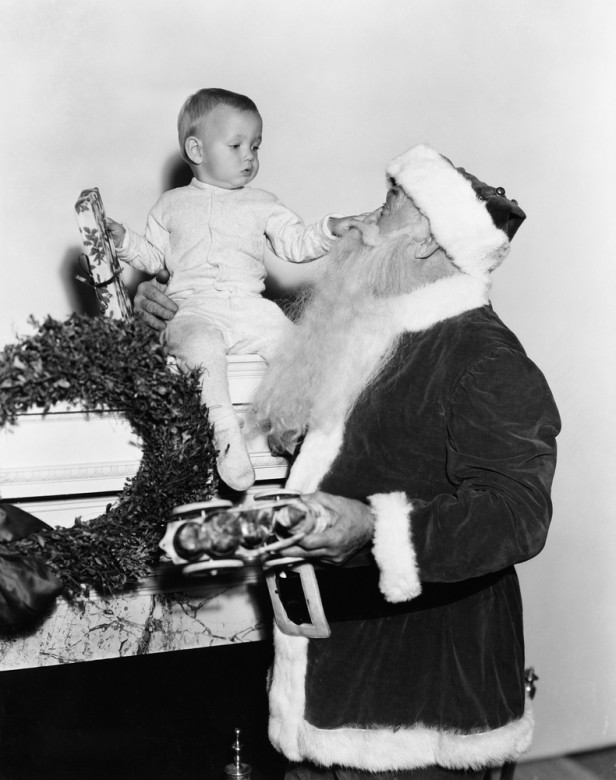 santa and baby