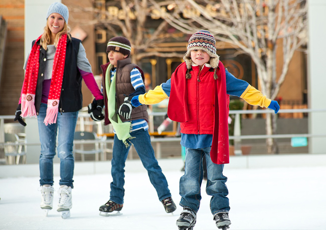 family skating