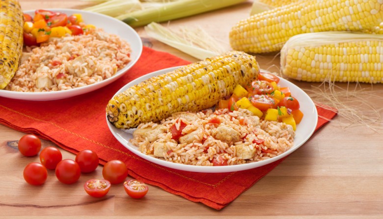 Taco Chicken - Rice Skillet with Tomato Mango Salsa and Roasted Corn-020