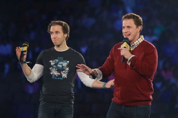 nternational activists and co-founders of WE Day, Craig and Marc Kielburger, address 20,000 students and educators at WE Day Toronto at the Air Canada Centre on October 1, 2015. Chris Young/Canadian Press