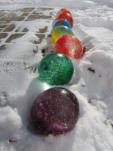 DIY coloured ice balls image found on pinterest